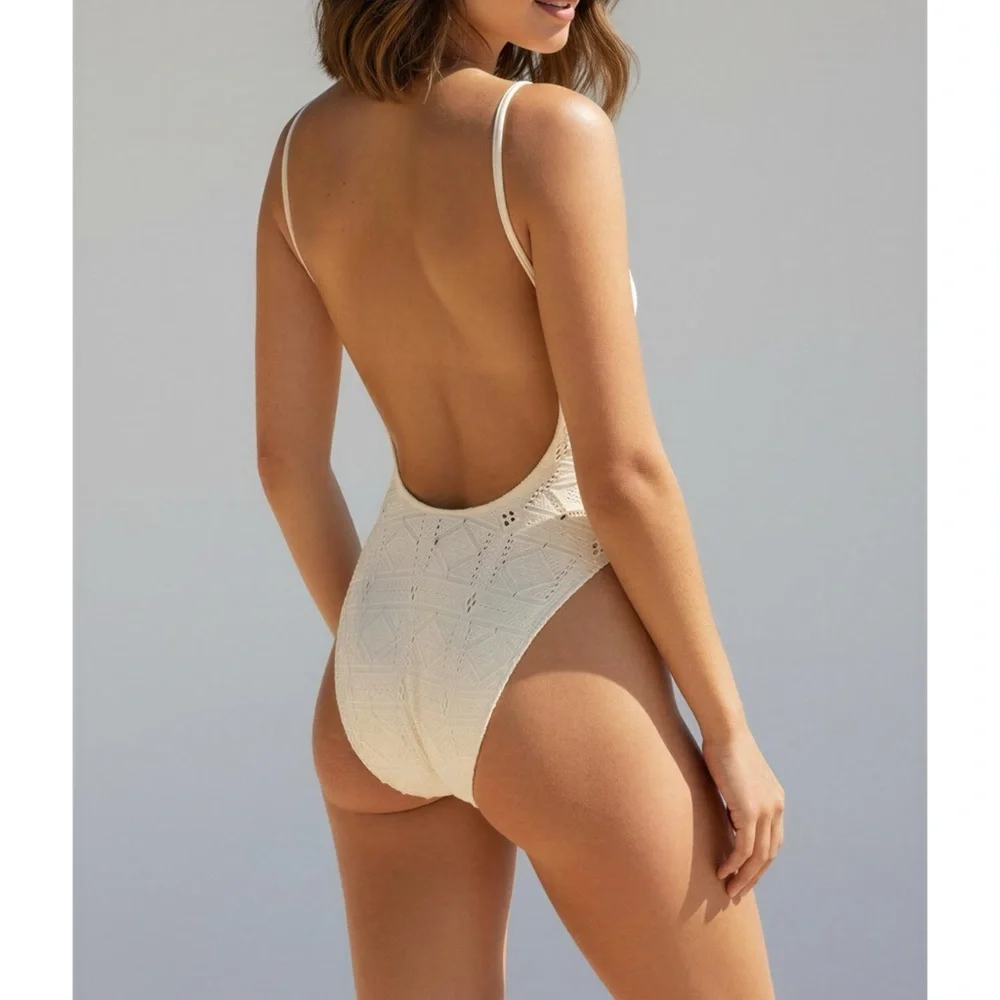 FRANKIES BIKINIS Juliet Cheeky One Piece Swimsuit, Angel Dust, Medium